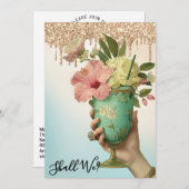 *~* Ombre 10A101 FOTO Cocktail BACHELORETTE Einladung (Vorne/Hinten)