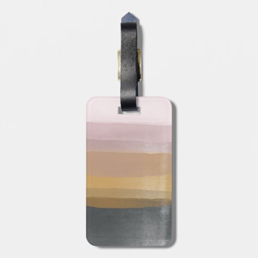 Ombre Abstrakte Wasserfarbstreifen in Dusty Lilac Gepäckanhänger (Rückseite vertikal)