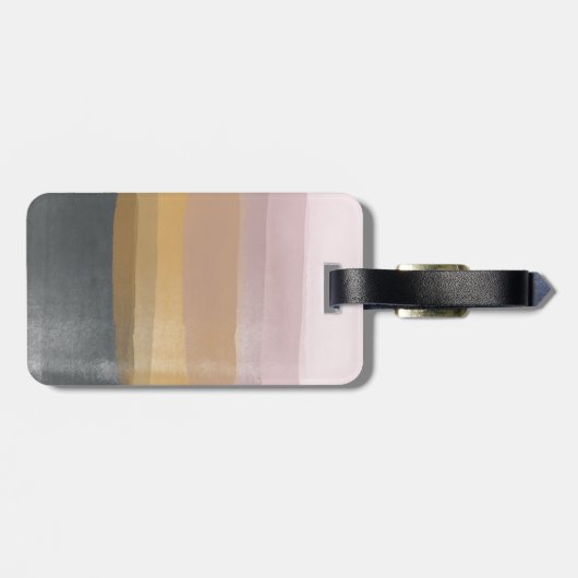 Ombre Abstrakte Wasserfarbstreifen in Dusty Lilac Gepäckanhänger (Rückseite horizontal)