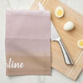 Ombre Abstrakte Wasserfarbstreifen in Dusty Lilac Geschirrtuch (Viertel Falte)