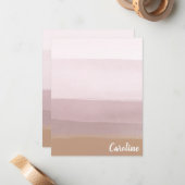 Ombre Abstrakte Wasserfarbstreifen in Dusty Lilac Mitteilungskarte (Vorderseite/Rückseite Beispiel)