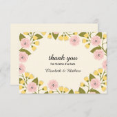 Ombre and Yellow Floral Wedding Dankeschön Karte (Vorne/Hinten)