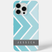 Ombre Aqua Zig Zag Chevrons Muster Case-Mate iPhone Hülle (Rückseite)