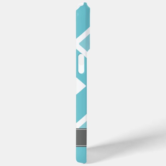 Ombre Aqua Zig Zag Chevrons Muster Case-Mate iPhone Hülle (Rückseite / Rechts)