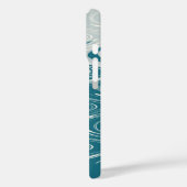 Ombre Aquamarin Blue Abstrakt Waves Personalisiert Case-Mate iPhone Hülle (Rückseite / Links)