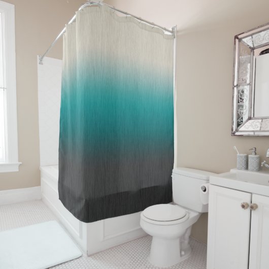 Ombre Aquamarin Green Blue Gray Cream Duschvorhang (Beispiel)