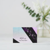 *~* Ombre Aquamarin Pink Glitzer Geometric Chic Gi Visitenkarte (Stehend Vorderseite)