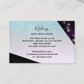 *~* Ombre Aquamarin Pink Glitzer Geometric Chic Gi Visitenkarte (Rückseite)