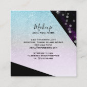 *~ Ombre Aquamarin rosa Glitzer Chic Girly Geometr Quadratische Visitenkarte (Rückseite)
