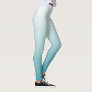 Ombre Aquamarin und Mint Abstract Design Leggings