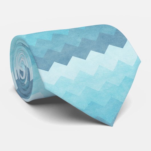 Ombre, Aquamarine, girly, Zickzack, Zickzack, Krawatte (Gerollt)