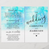 Ombre Aquarell-Hochzeit Bi-Falte Programme - Blau