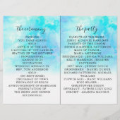 Ombre Aquarell-Hochzeit Bi-Falte Programme - Blau (Rückseite)