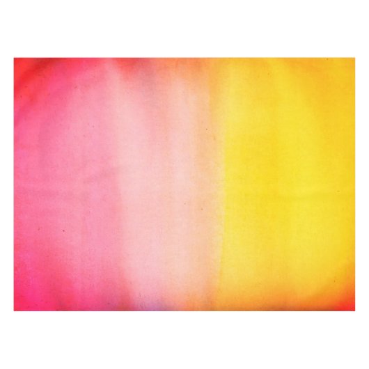 Ombre Aquarell-kundenspezifische rosa u. gelbe Tischdecke (Vorderseite (Horizontal))