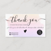 Ombre Aquarell Pinselstrich Reihenfolge Vielen Dan Visitenkarte (Vorderseite)