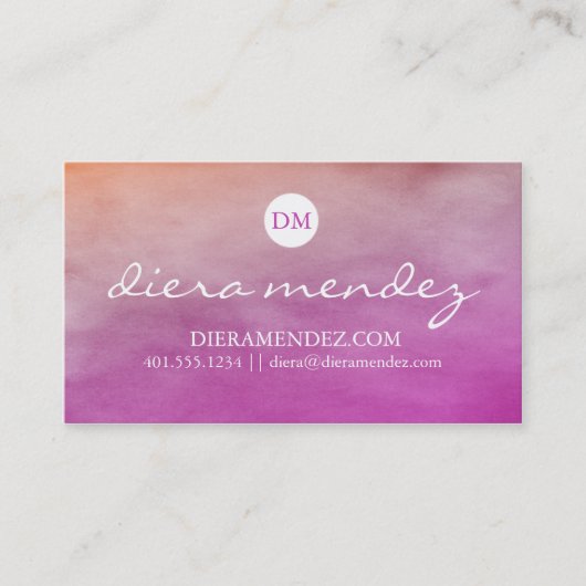 Ombre Aquarell-Visitenkarte Visitenkarte (Vorderseite)