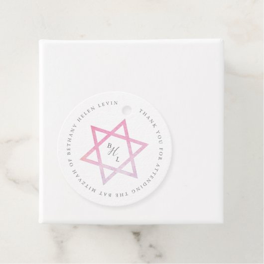 Ombre Aqucolor Bat Mitzvah Geschenkanhänger (Beispiel)