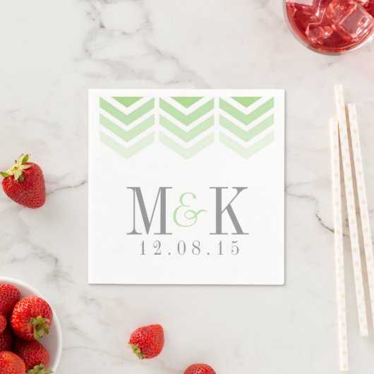 Ombre Arrows Modern Zickzack Modern Monogram Napki Serviette (Beispiel)