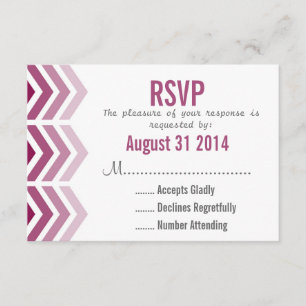 Ombre Arrows Modern Zickzack Wedding RSVP Card Karte