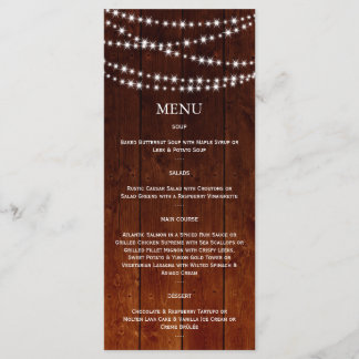 Ombre Barboard Twinkle Lights Menu Menükarte