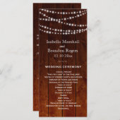 Ombre Barn Board Twinkle Lights Wedding Program Programm (Vorne/Hinten)