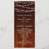Ombre Barn Board Twinkle Lights Wedding Program Programm (Vorderseite)