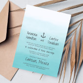 Ombre Beach Destination Ocean Anchor Wedding Einladung