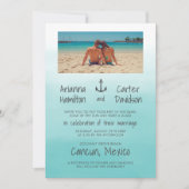 Ombre Beach Destination Ocean Anchor Wedding Einladung (Vorderseite)