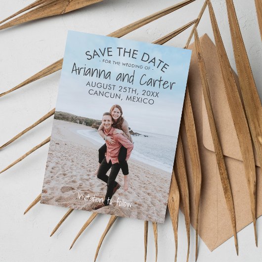 Ombre Beach Destination Ocean Save the Date