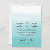 Ombre Beach Destination Ocean Starfish Wedding Einladung (Vorderseite)