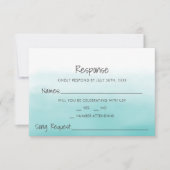 Ombre Beach Destination Ocean Tropical Wedding RSVP Karte (Vorderseite)