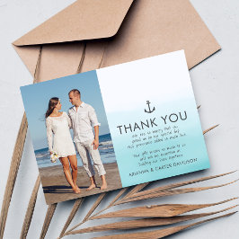 Ombre Beach Destination Ocean Wedding Vielen Dank Dankeskarte