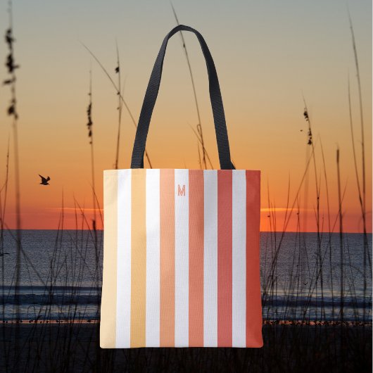 Ombre Beach Sunrise Strip & Personalisiert Monogra Tasche