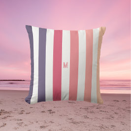 Ombre Beach Sunset Strip & Personalisiert Monogram Kissen