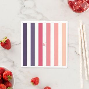 Ombre Beach Sunset Strip & Personalisiert Monogram Serviette