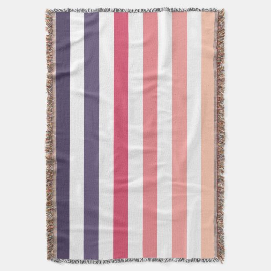 Ombre Beach Sunset Stripe Dusky Pinks & Purple Decke (Vorderseite Vertikal)