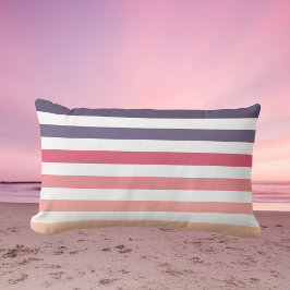 Ombre Beach Sunset Stripes Dusky Lila & Pink Kissen Für Draußen