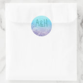 Ombre Beach Wedding Runder Aufkleber (Tasche)