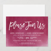 Ombre Bitte schließen Sie sich uns Brush Typografi Einladung (Vorne/Hinten)