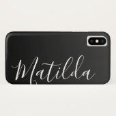 Ombre Black Dark Gray Schlichter Personalisierter  Case-Mate iPhone Hülle (Rückseite (Horizontal))