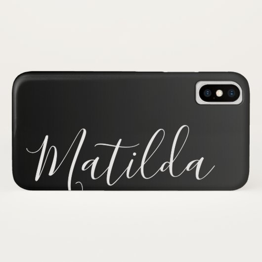 Ombre Black Dark Gray Schlichter Personalisierter  Case-Mate iPhone Hülle (Rückseite (Horizontal))