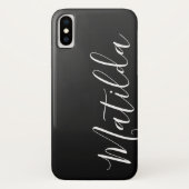 Ombre Black Dark Gray Schlichter Personalisierter  Case-Mate iPhone Hülle (Rückseite)