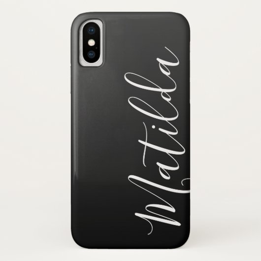 Ombre Black Dark Gray Schlichter Personalisierter  Case-Mate iPhone Hülle (Rückseite)