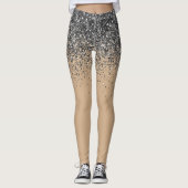 Ombre Black Gray Flesh Ton Fading Leggings (Vorderseite)