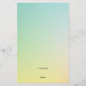 Ombre Blau/Gelb Personalisiert Briefpapier (Rückseite)