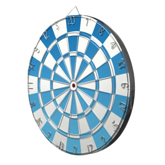 Ombre Blau und Weiß Dartscheibe (Vorderseite rechts)