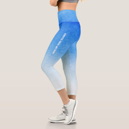 Ombre Blau und Weiß tauchen in traumhafte Farben Capri Leggings