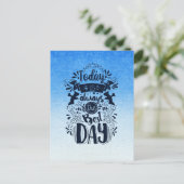 Ombre Blau und Weiß tauchen in traumhafte Farben Postkarte (Stehend Vorderseite)