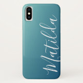 Ombre blaue Marine-aquamariner schlichter Case-Mate iPhone Hülle (Rückseite)