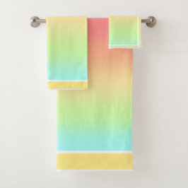 Ombre Blendet Pfirsichfarben, Aquamarin, grünes, g Badhandtuch Set